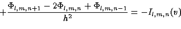 \begin{displaymath}\Phi_{l+1,m,n} = \Bigl(\Phi+h\frac{\partial\Phi}{\partial x} ...
...\frac{\partial^3\Phi}{\partial x^3} + \,\ldots\,\Bigr)_{l,m,n}
\end{displaymath}